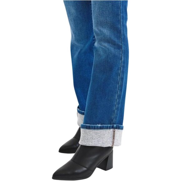 Mid Rise Bootcut Jeans Womens Thermal Lining Dark Wash Size 15 - Picture 5 of 5